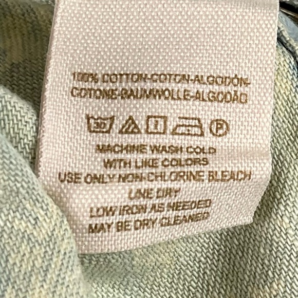 Free People Small Hillside Chambray Denim Bibbed Pintuck Button-up Blouse Cabin - Picture 7 of 10